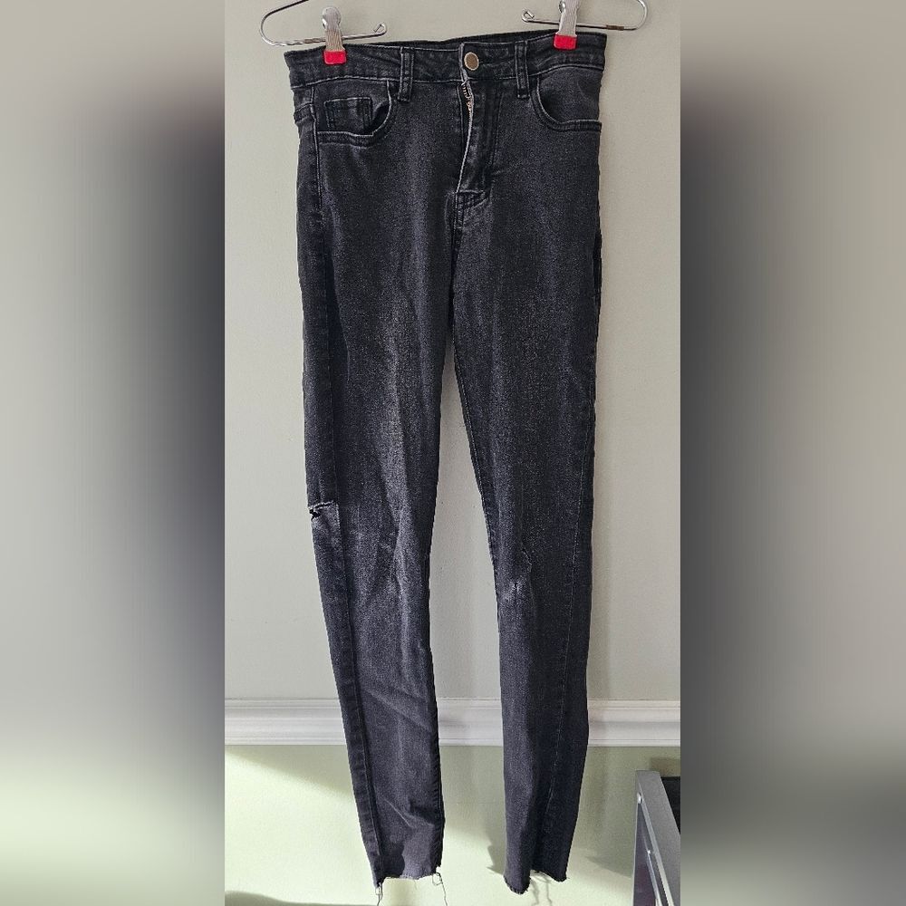Classic Black Women's Distressed Jeans Size S